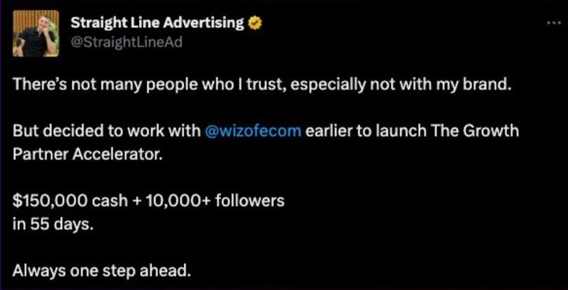 Straight Line Advertising — $150K + 10K followers in 55 days